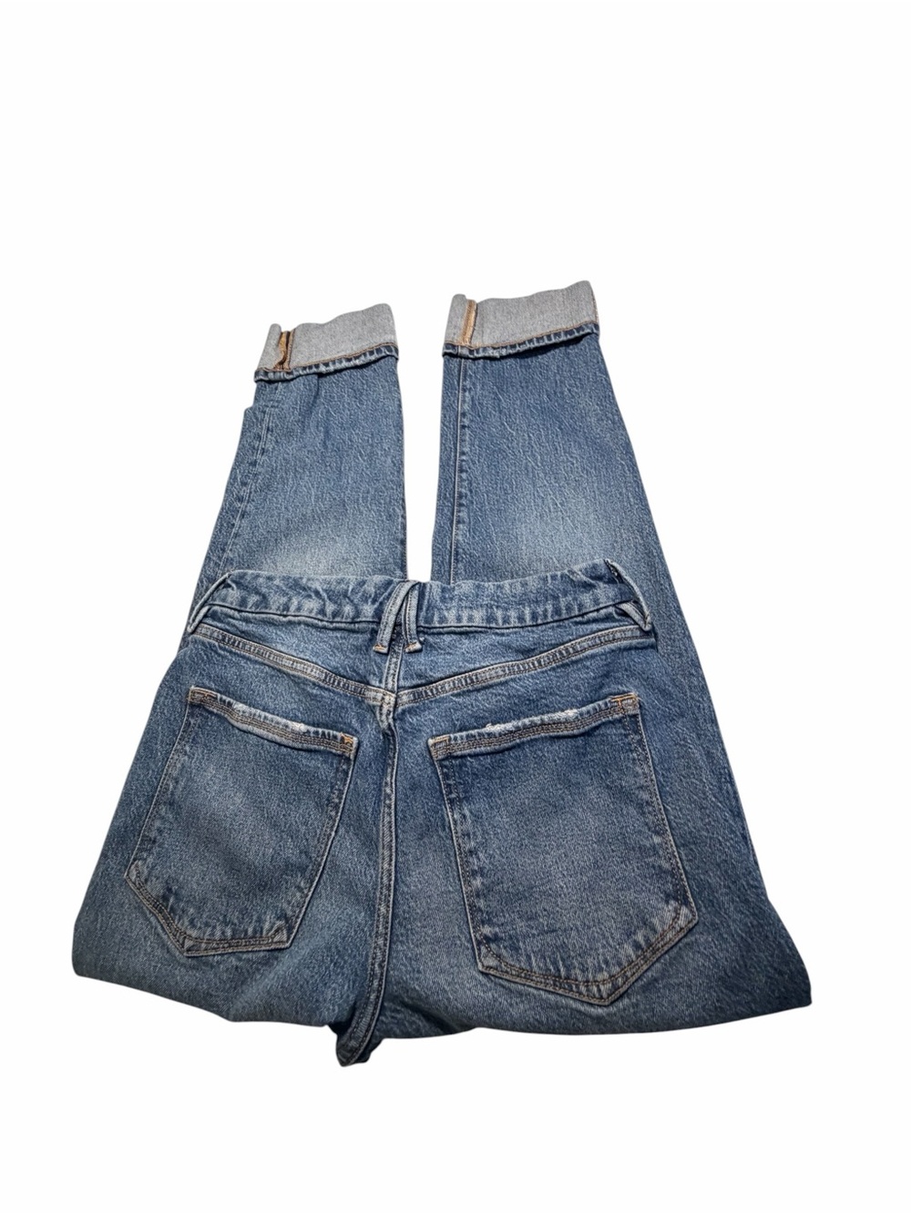 Good American Weekender Cuffed Med Wash Relaxed Jeans Sz 2/26 - Picture 12 of 13